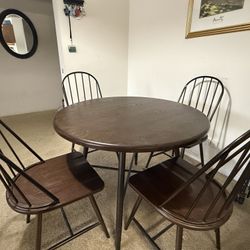 Wooden Dining Table With 4 Chairs