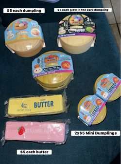 Squishies toys butter, dumplings,