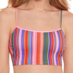 Salt + Cove Juniors' Ziggy Pop Longline Bikini Top, Multi, XS & S