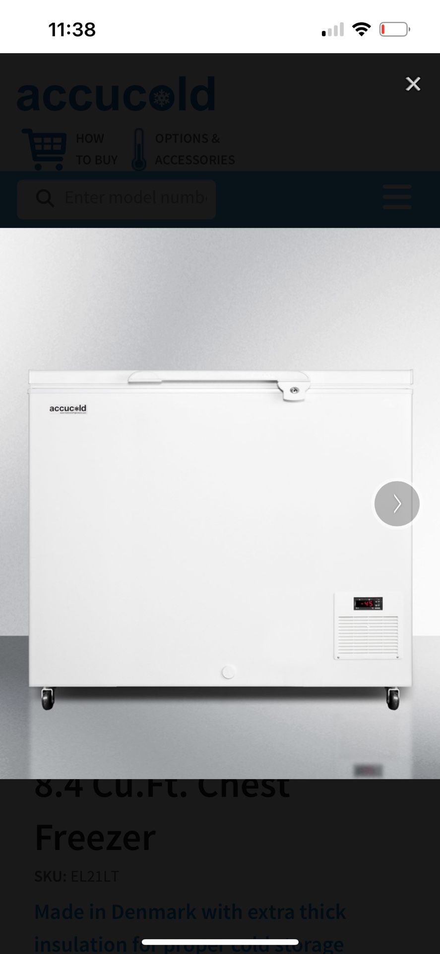 Accucold El21LT Chest Freezer