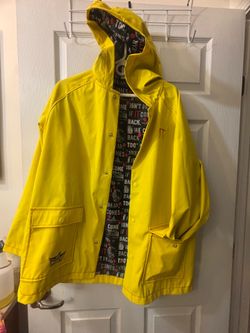 IT Movie Themed Yellow Raincoat size Large Unisex