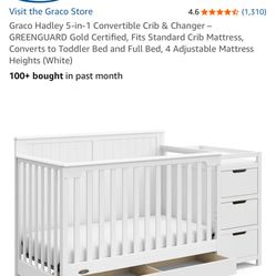 Graco Hadley 5-in-1 Convertible Crib & Changer – GREENGUARD Gold Certified