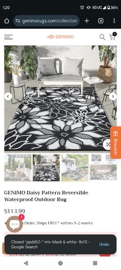 Daizy Pattern Outdoor Rug 8x10