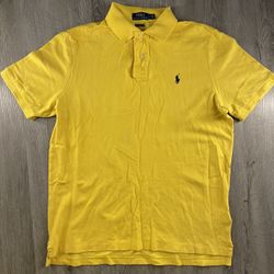 Polo Ralph Lauren Yellow Classic Fit Polo Shirt Men’s Size M Short Sleeve Cotton