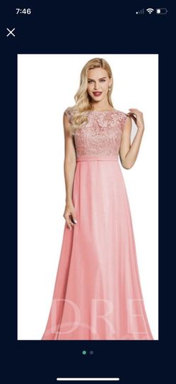 New Coral Pink Party Dress