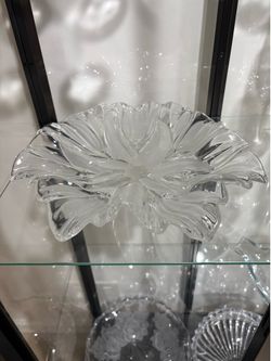 Vintage Mikasa Casual Classics "Spring Tulips" 13.25" Crystal Platter