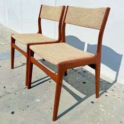Pair of Danish Teak Dining Chairs