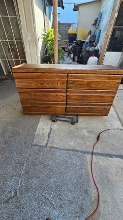 Vintage Dresser 6 Drawers Oak mcm
