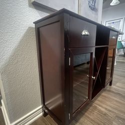 Buffet Console Table with Wine Rack – Solid & Stylish