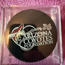 Arizona Coyotes Michael Stone Signed Puck