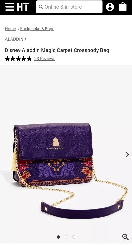 Disney Aladdin Jasmine Magic Carpet Loungefly Purse