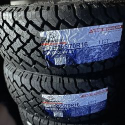 265/70/16 Atlander All Terrain Tires EACH TIRE $120/ CADA LLANTA- INSTALLED AND BALANCED