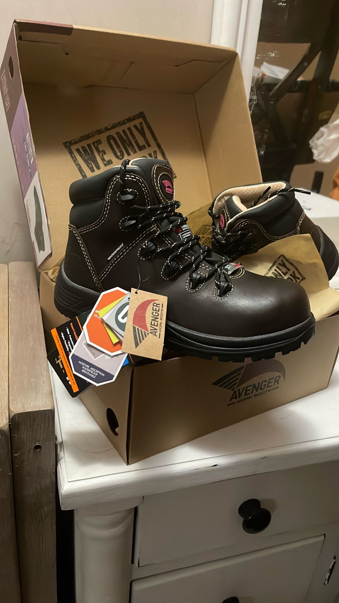Leather Woman, Work Boots