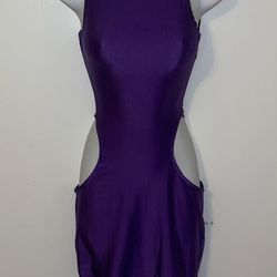 Mini dress hand made purple stretchy fits all