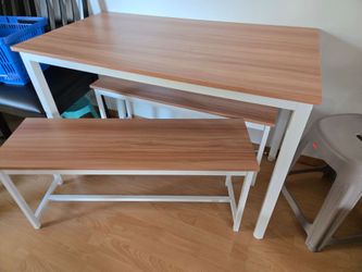 Table and two benches