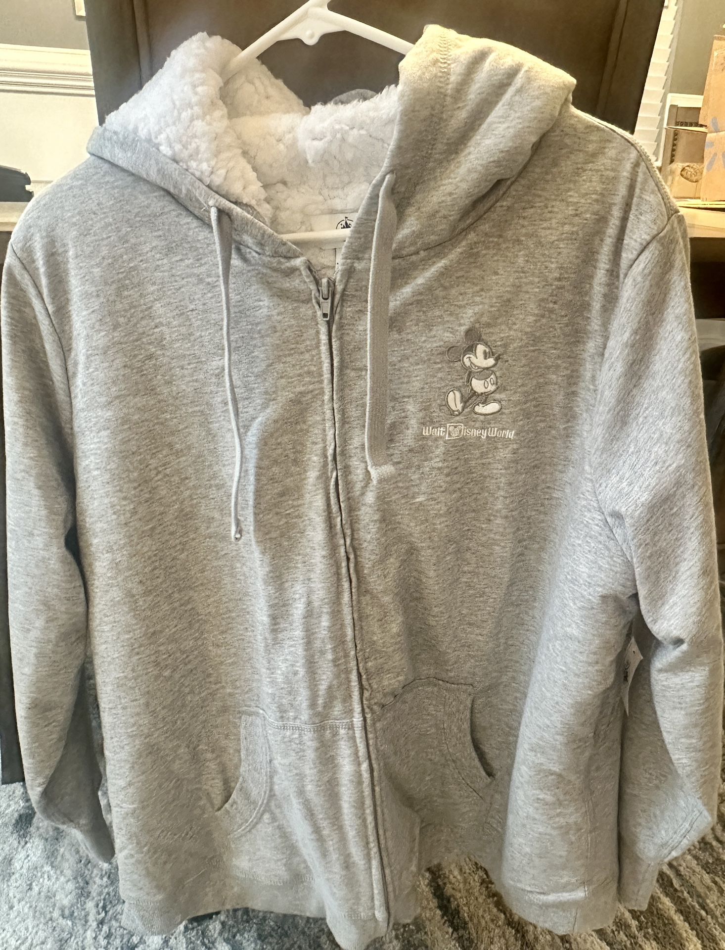 Disney Gray Fleece Zip-Up Sweater (1x)