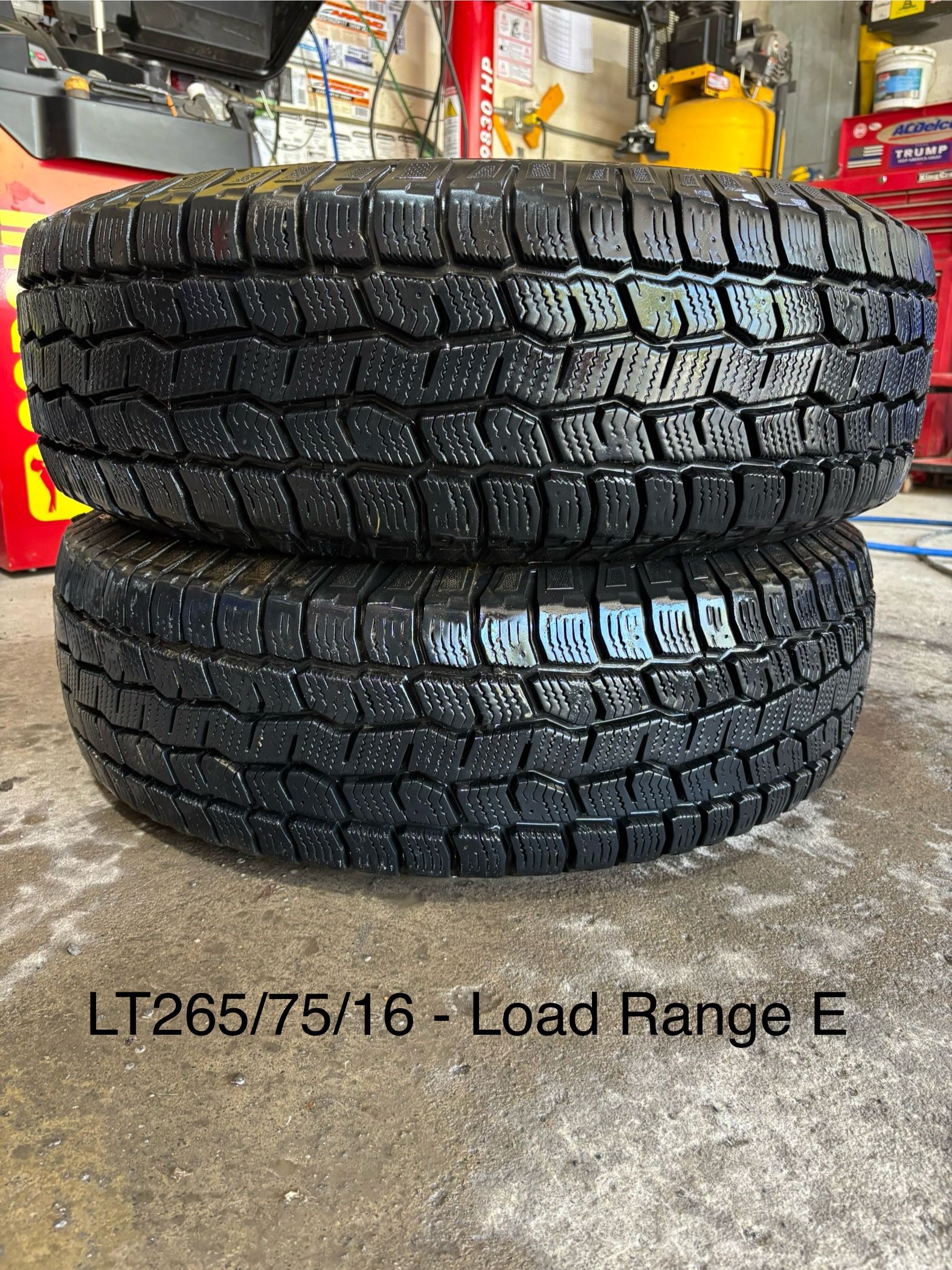 (2) - LT265/75/16 Cooper Snow Claw Tires