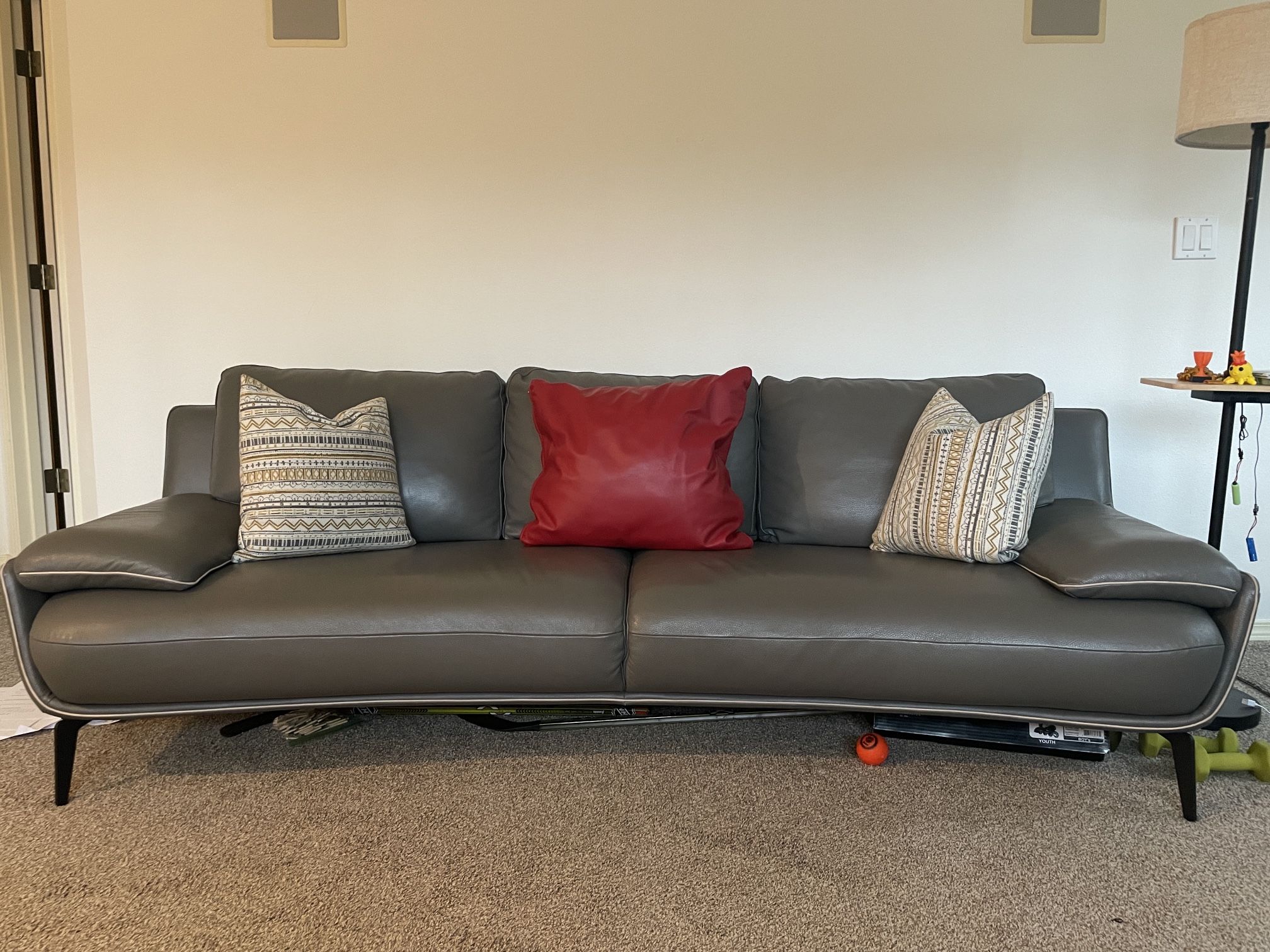 Real Leather Couch - Grey Macy’s