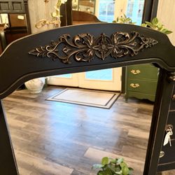 Gorgeous Black Ornate Farmhouse Mirror 