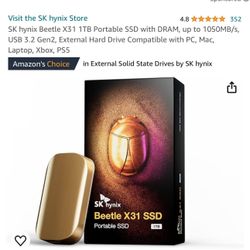 SK hynix Beetle X31 1TB ssd Portable, PC , PS5,Xbox , Laptop. 2 For $270