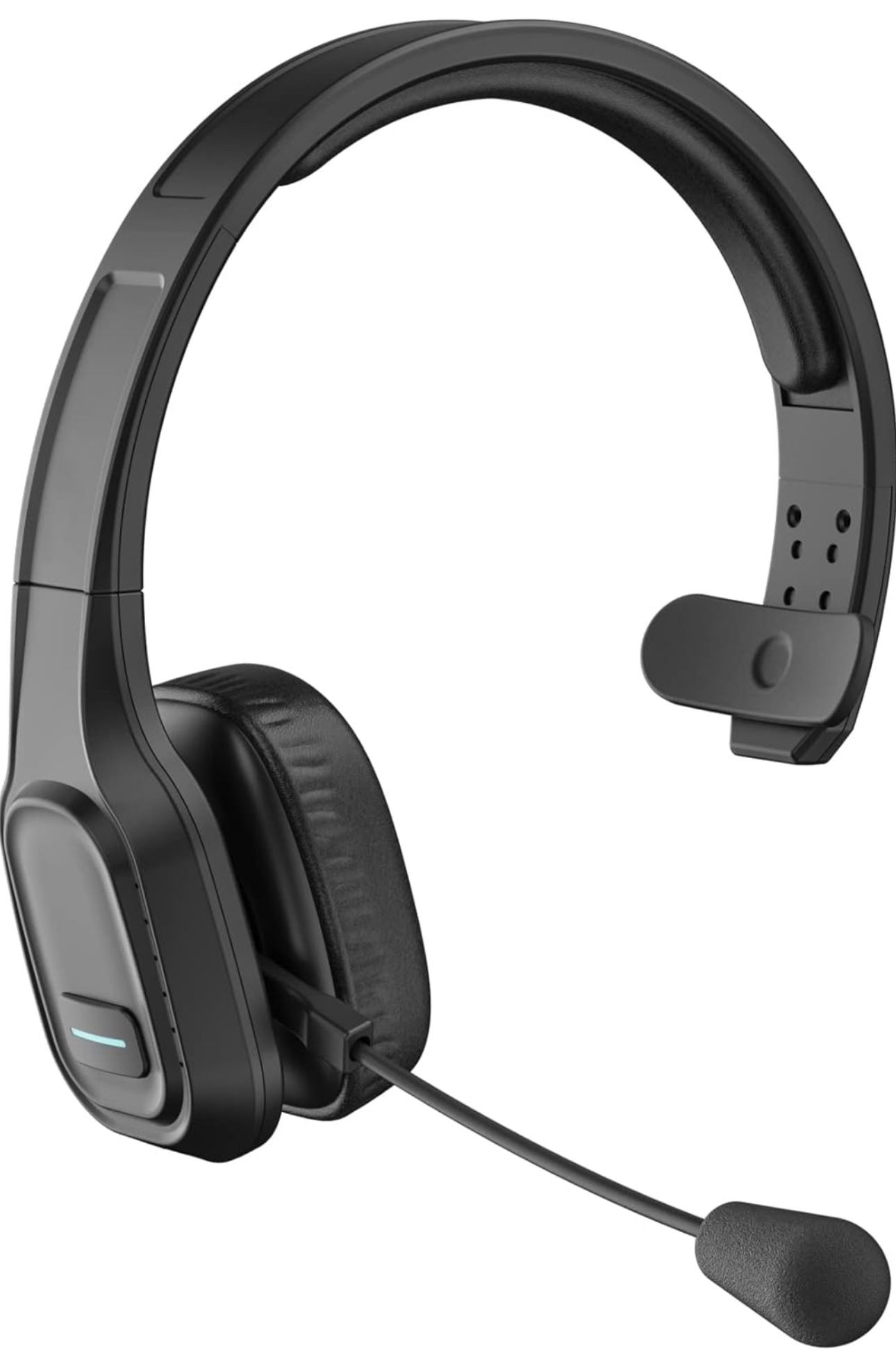 Trucker Bluetooth Headset V5.0, Wireless Headset with Noise Canceling&Mute Microphone for Cell Phones, On Ear Bluetooth Headphone for Computer, Zoom M