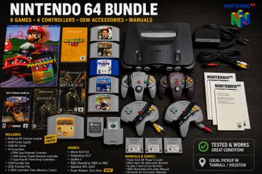 Nintendo 64 Bundle – 6 Games, 4 Controllers, OEM Accessories, Tested