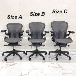 BRAND NEW HERMAN MILLER REMASTERED AERON CHAIRS SIZE A-B-C FULLY LOADED WITH POSTURE FIT SL!