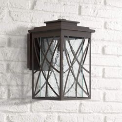 Cieran 15 1/4” High Geometric Bronze Outdoor Wall Light
