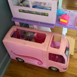 Barbie House With Dolls & Barbie Bus Included!