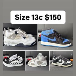 Jordan’s Nikes Vans All Size 13c Boys Or Girls 