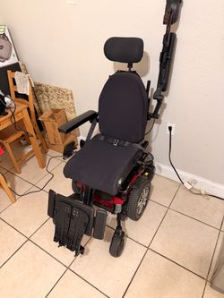 Power Wheelchair with Headrest and Footrests