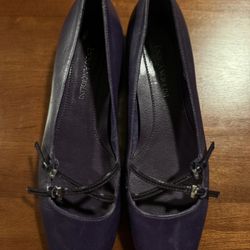 Enzo Angiolini Womens buckels Size 6 M Purple Leather Slip On Loafer Flats