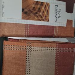 (NEW) BUYING 1 GETTING THE SECOND TABLE CLOTH FREE.  FREE ONE HAS A SMALL RUN FROM THE BOX IT WAS IN.  