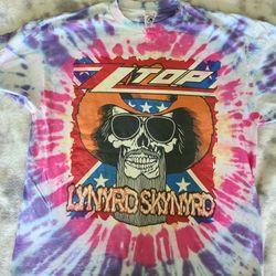 Zz Top / Lynyrd Skynyrd Vintage Tyedye T Shirt