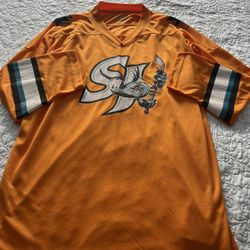 San Jose Barracudas White And Orange Jersey/ Shirt XL