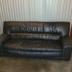 Navy Blue Leather Sofa