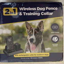 Dog Training Collar, & Wireless Dog Fence System w/ Remote Control.