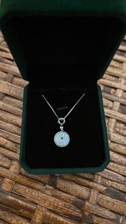 Burma jade donut necklace