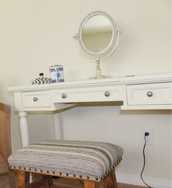 Accent Vanity Table with Flip-Top Mirror & 2 Drawers, Jewelry Storage for Women Dressing