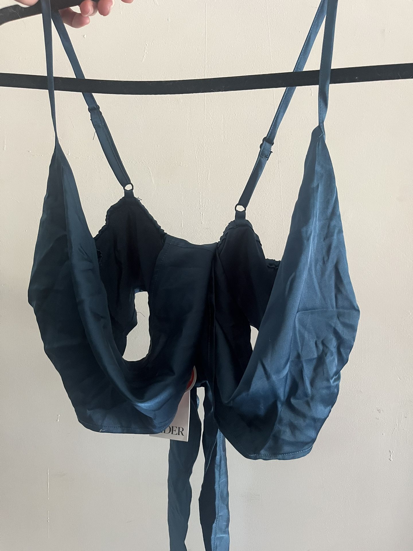 Blue Wrap Crop $5 NWT