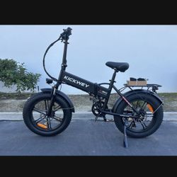 Kickwey 20 Inch Fat Tire Foldable Electric Bicycle 35MPH Max 