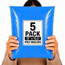 POLY MAILERS 12X15.5 BLUE SELF SEAL SHIPPING BAGS 5/10/15/25/100+ PACKS