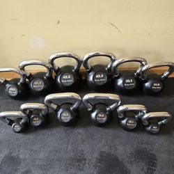 5lb thru 40lb (240lb) Premium Chrome Kettlebell Pairs