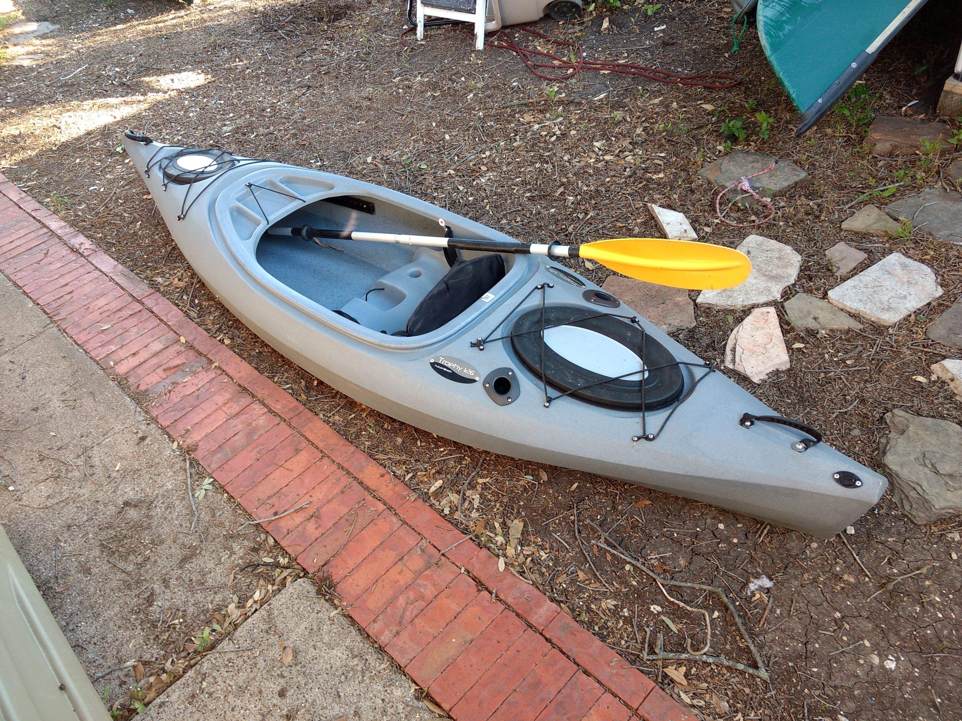Trophy 126 Future Beach Angler Fishing Kayak w/ Paddle (10.5 Feet Long)