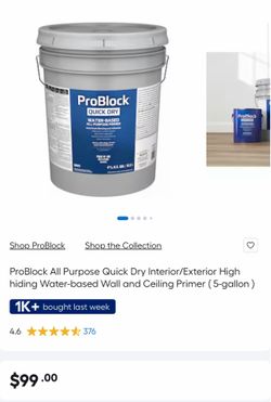 ProBlock All Purpose Quick Dry Interior/Exterior High hiding Water-based Wall and Ceiling Primer ( 5-gallon )