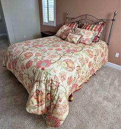 Queen Metal Headboard and metal bed frame. Delivery available for a fee.