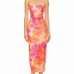 Oralie Midi Dress Strapless, size small