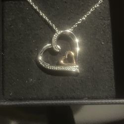 Silver Heart Necklace $30