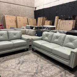 Atmore Top Grain Leather Sofa & Loveseat. 🚚WE DELIVER🚚