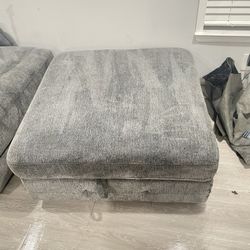 Grey Storage Ottoman 